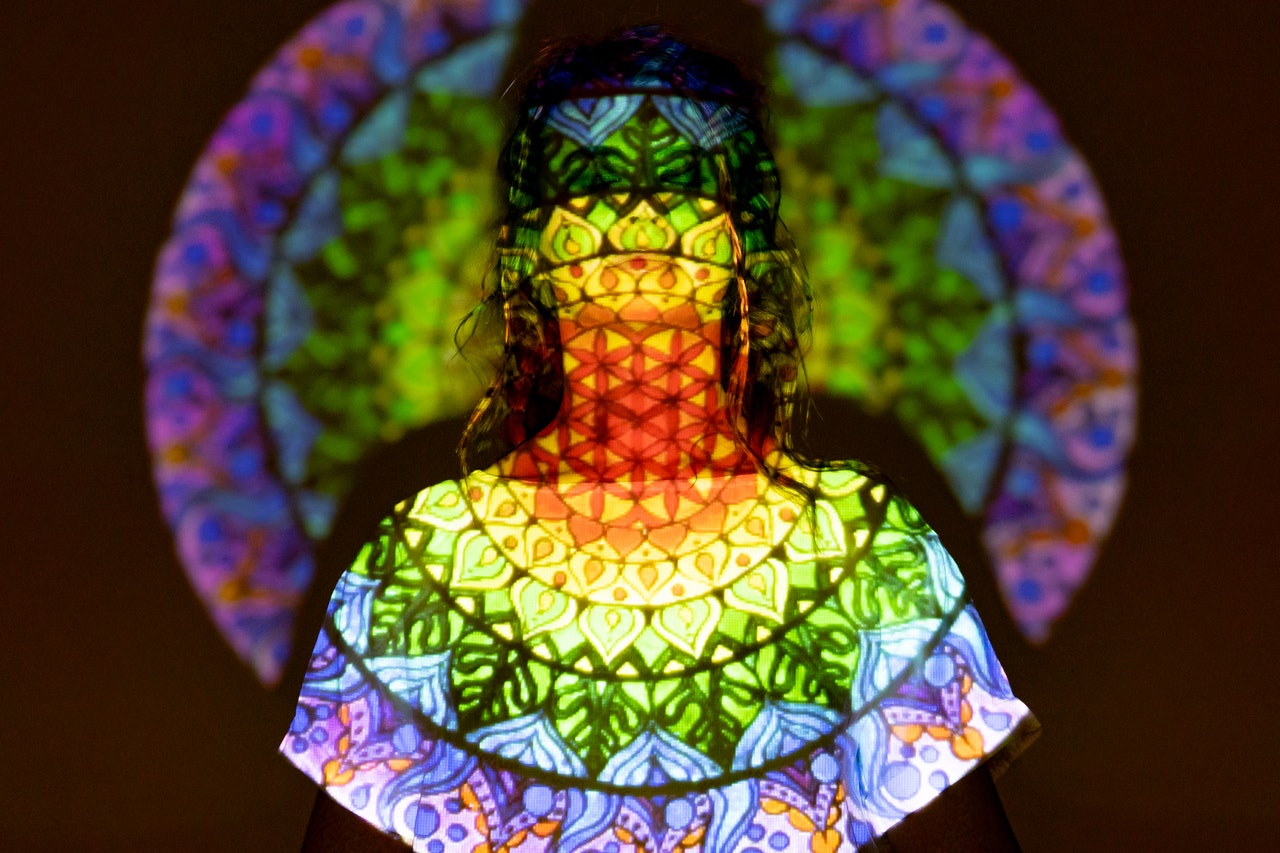 channeling della lettura dell'aura, foto con colori