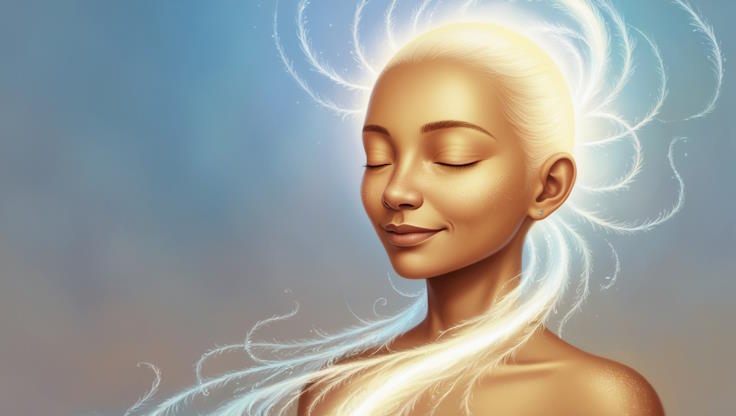 donna con energia pranica intorno per prevenzione